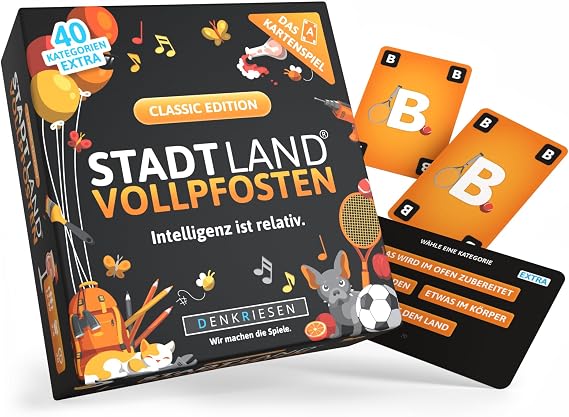 DENKRIESEN Stadt Land Vollpfosten Card Game Special Edition 240 Categories