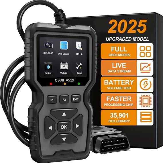 OBD2 Scanner Diagnostic Tool Car Check Engine Code Reader Reset Professional OBD II/EOBD, Live Data, Mode 6, Mode 8, I/M Readiness Odb2 Auto Scan Tool for All Vehicles 1996 and Later Upgrade 2025