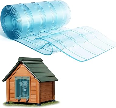 Dog Door Replacement Flaps, Doghouse or Kennel Door Flap, Pet Products and Supplies,Safe Plastic Vinyl Strip for DIY Doghouse or Cat Door 11.8 in x 4.9 ft