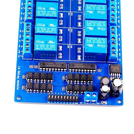 Lntelligent Control Switch Panel,16Channel Relay Module,5/12/24V,Optocoupler Isolation Output,250V10A High and Low Level Trigger(5V (USB Serial Port))