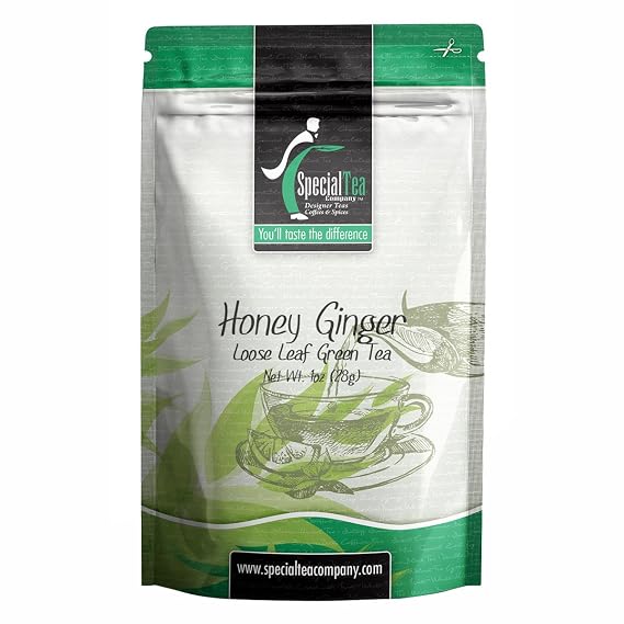 Special Tea Loose Leaf Green Tea, Honey Ginger, 1 oz