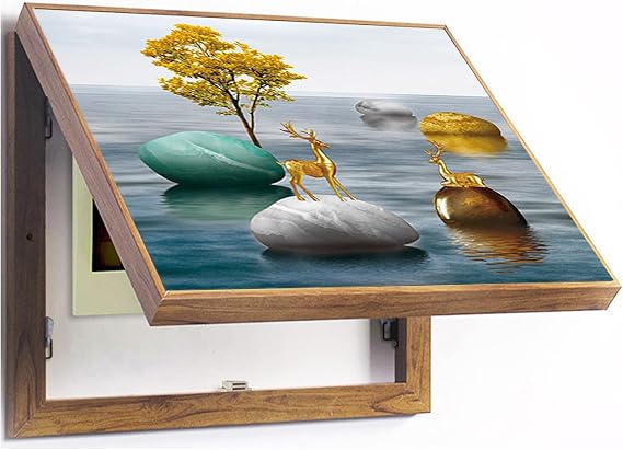 Meter Decoration Box Electric Meter Cover Hide Counter Decorative Cover Weak Electrical Box Hanging Box Switch Cover,Dark Wood