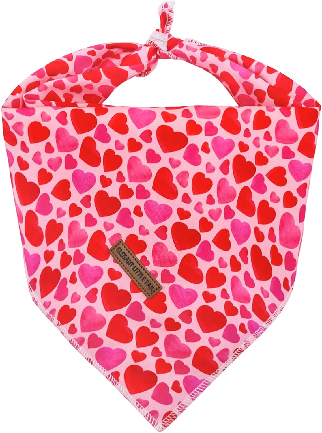 Elegant little tail Valentine's Dog Bandana - Red Heart Pet Bandanas Washable Bib Kerchief Scarf Cute Adjustable Pet Bandanas for Small Medium Dogs