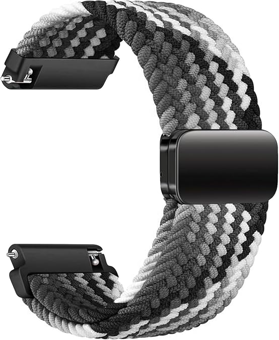 Sundara 18mm 19mm 20mm 22mm Nylon Woven Watch Strap Compatible with Garmin/ID205L/Galaxy/Huawei//Coros Unisex