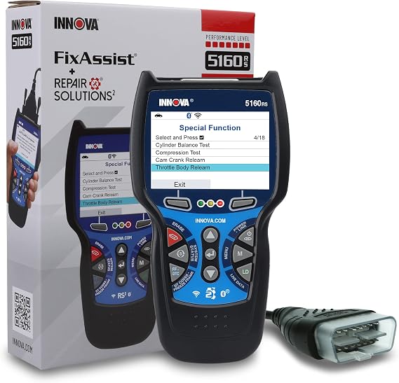 INNOVA 5160RS, OBD2 Bidirectional Scan Tool, OE-Level All System Diagnostics, Reset Oil Light/Battery/EPB/SAS/DPF, Mechanic Recommended Fixes & Parts, TSBs, Free Updates