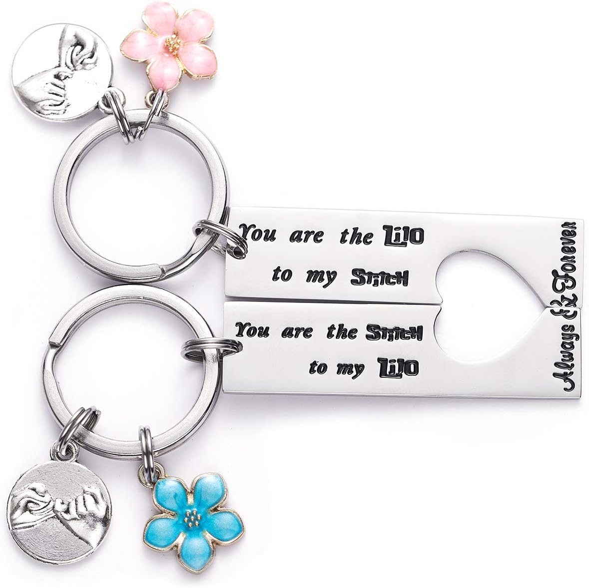 LParkin Galactic Best Friend Keychain Duo - Aloha Spirit Bond Jewelry for Soul Sisters & BFFs | Hypoallergenic Stainless Steel Friendship Tokens