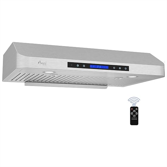 30" Under Cabinet Range Hood with 6" Round Top & 3-1/4"x10" Top/Rear Vent