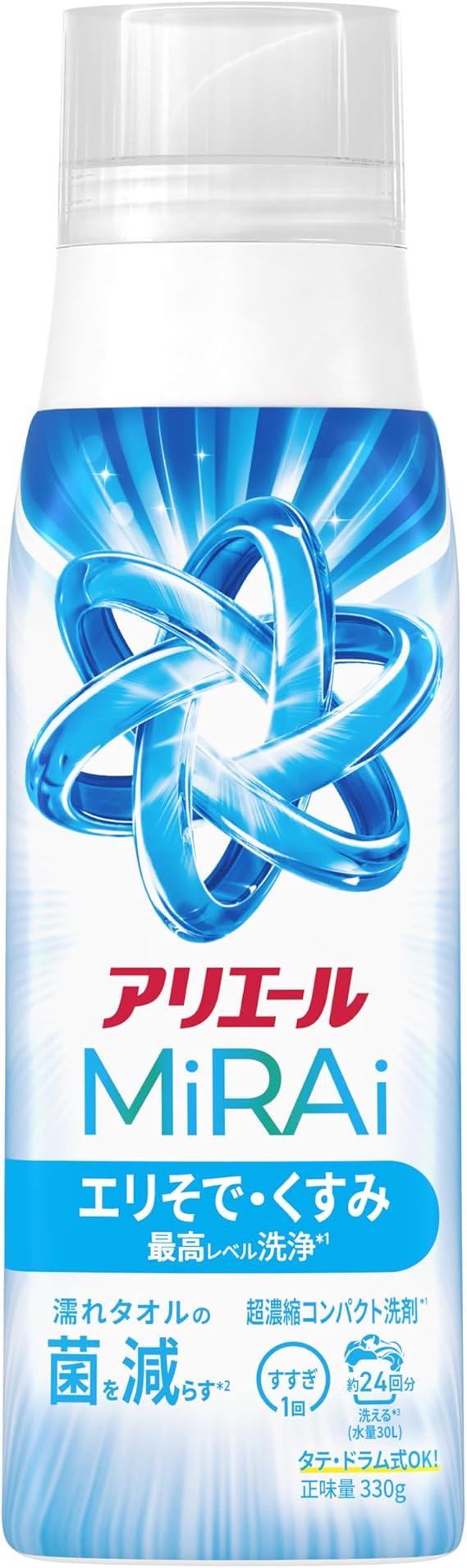 Ariel Mirai Ultra Concentrated Liquid, 11.2 oz 330 g, Maximum Level of Cleaning, Compact Laundry Detergent, Main Bottle