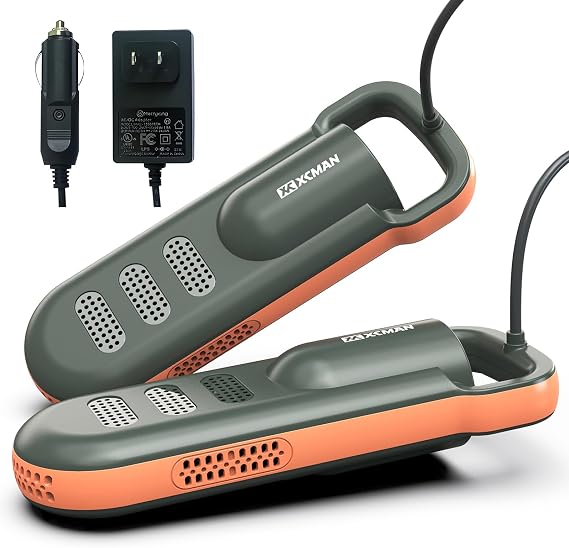 XCMAN Portable Shoe Dryers and Boot Dryer,Boot dryer for winter Boots, Work Boots, Rain Boots, Tennis Shoes, Ski Boot Liners,With integrated fan and heater-Ultra Silent | 12V DC/AC Converter| US Plug