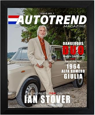 TRENDYPRINT Automobile Magazine Cover Personalize with Name, Photo and Vehicle Make and Model One Framed 8 x 10 Print with Black Frame TPFU08100838