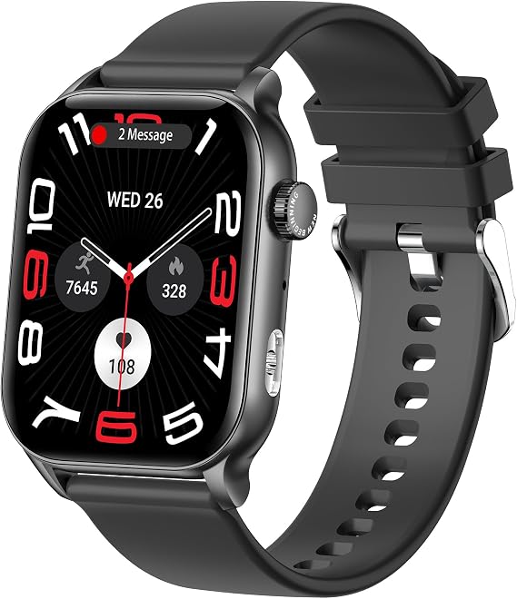 Smart Watch for Men/Women, 1.95" AMOLED Fitness Tracker Watches with Bluetooth Calls/Flashlight/100+ Sport Modes Heart Rate/Sleep Monitor Ultra Lightweight Ultrathin Design