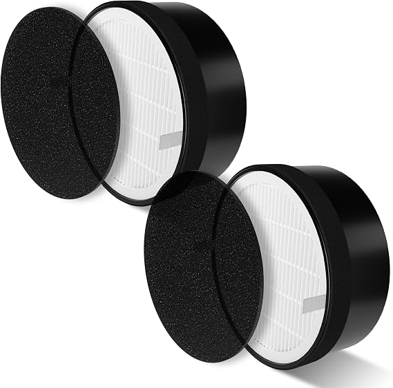 LV-H132 Replacement Filter for LEVOIT LV-H132 Air Puifier for Home Bedroom | 2 Pack 3-in-1 Nylon High-Efficiency Activated Carbon Filter Compatible with LEVOIT LV-H132 Air Purifier, Part # LV-H132-RF