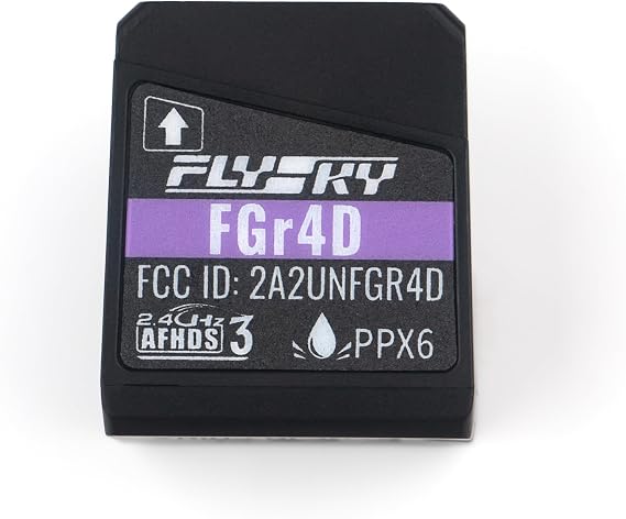 Flysky FGr4D 4CH 2.4GHz AFHDS3 Protocol Waterproof Receiver | Built-in Dual antennas,PPX6 nano waterproof, Compact and light weight design For RC Car Boat