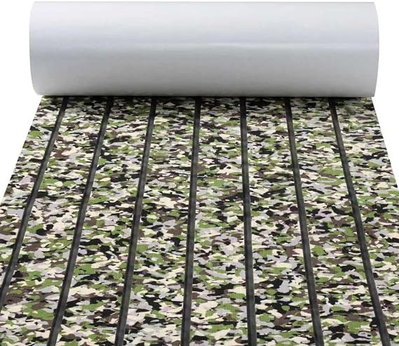 EVA Foam Boat Flooring 96"x16.8", 48"x16.8" Self-Adhesive Sea Deck Flooring, Non-Slip Traction Marine Decking Sheet Mat for Pontoon, Jon Boat, Kayak, Surfboard & Rubber Boat,Camo/Brown/Gray