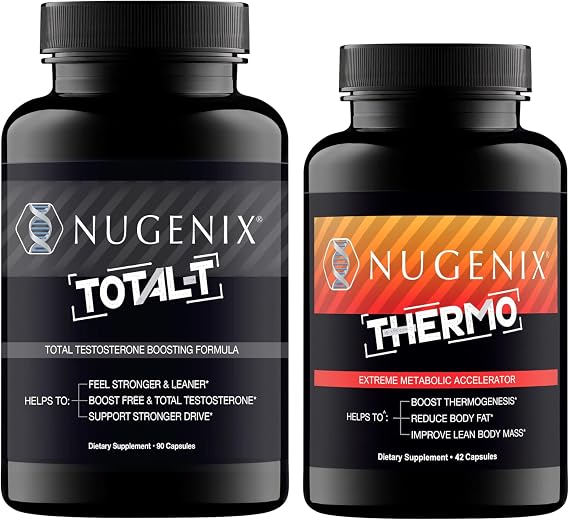 Nugenix Thermo Fat Burner and Total-T Testosterone Supplement for Men