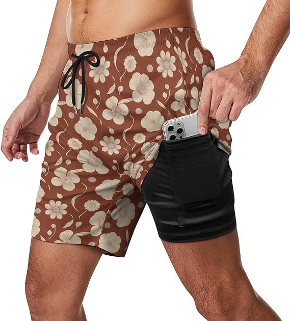 Men's Running Shorts Quick Dry Mesh Liner with Pockets