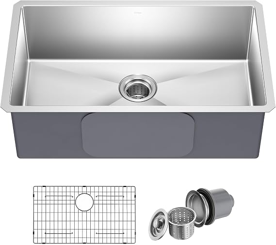 KRAUS Stainless Steel 30 in 16 Gauge Undermount Sink KHU100-30