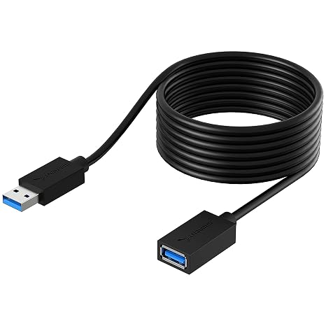 SABRENT USB 3.0 Extension Cable, A-Male to A-Female, 10ft, Black (CB-3010)