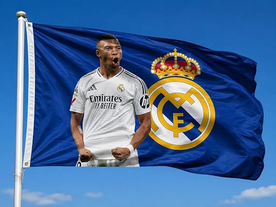 Real Madrid Flag Banner 3x5 FT - Fans Merengues Liga Champions Soccer Durable Indoor or Outdoor Football Soccer 2 Grommets