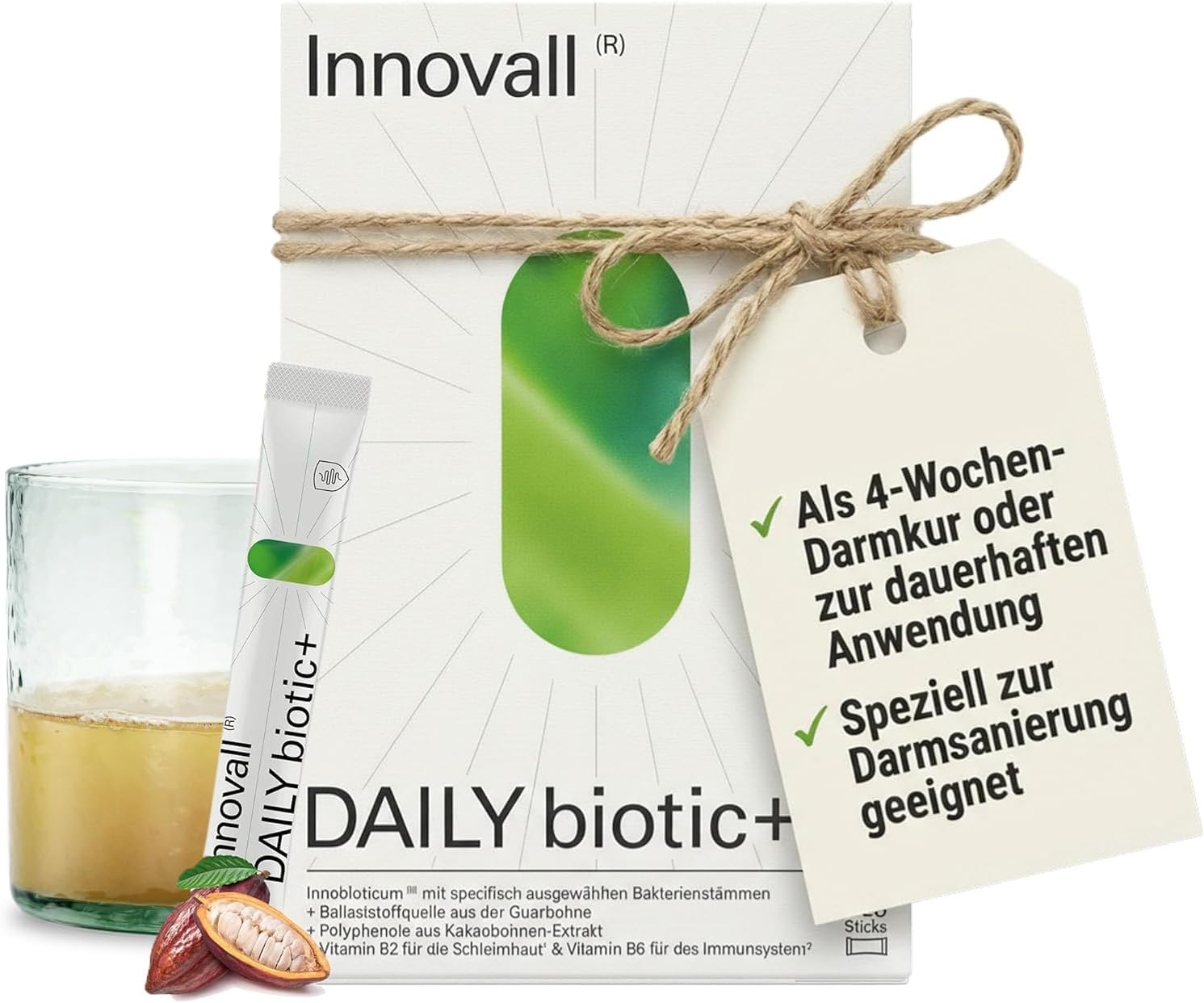 DAILYbiotic+ Intestinal Restoration with the 4-in-1 Superfood for Intestinal Flora Microbiome & Intestinal Health - Bacterial Cultures Intestinal Bacteria Lactobacillus Reuteri & Prebiotics Powder (Pack of 28)