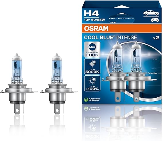 Osram H4 Cool Blue Intense Next Gen 5000K White Light (Team-2 Pieces) [Energy Class A]