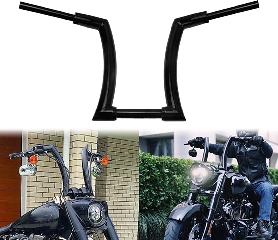 12'' 14'' 16'' Ape Handlebars Hangers 2 inch Z Handle Bar Fit For Harley Sportster Touring Road Glide Street Glide (Black 16'')