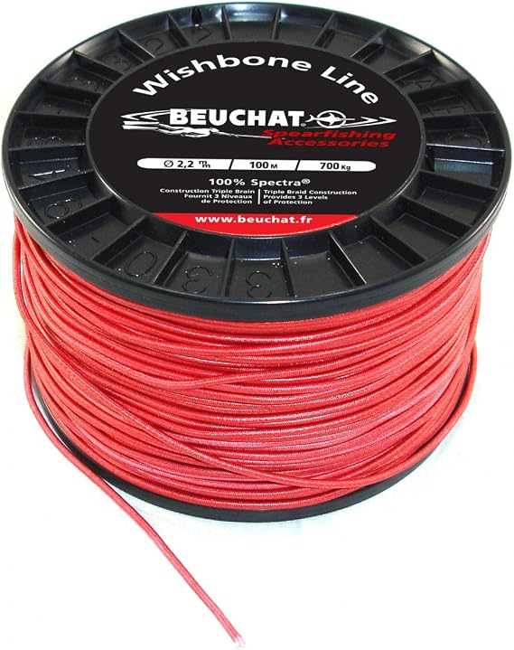 BEUCHAT 2.2 mm Triple Jacket Spectra Line for Speargun Band Wishbone or Shooting Line - Super High Abrasion Resistant - 1540# (700 kg) Strength