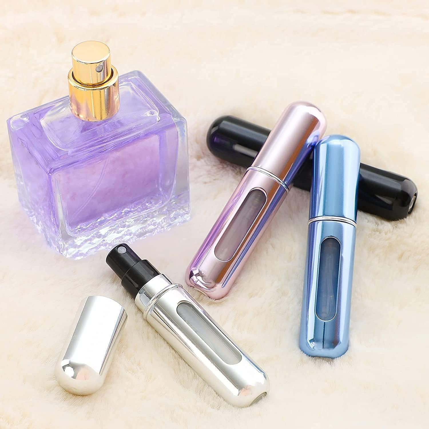 Jouis Perfume Bottle Refillable Replacement Pocket Perfume Bottle Apparatus, Travel Type Refillable Mini Spray Bottle