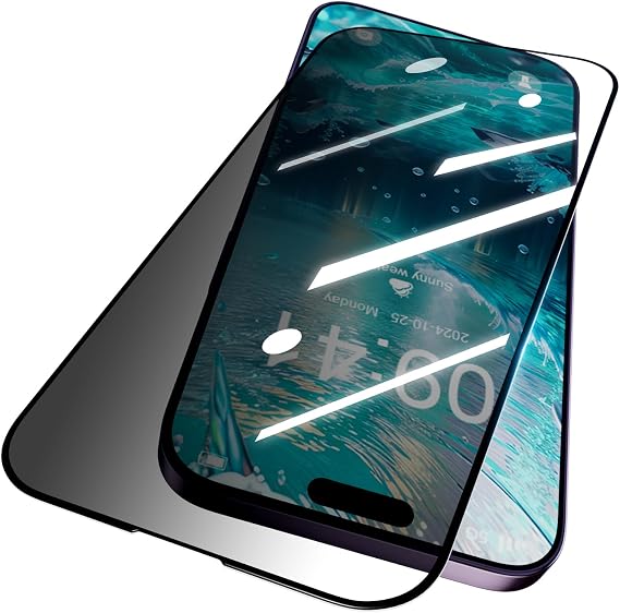 Google Pixel 10 Pro用プライバシースクリーンプロテクター 1枚パック 折り畳み式強化ガラスフィルム、スパイ防止 傷防止 光沢仕上げ 傷防止 高感度、ブラック