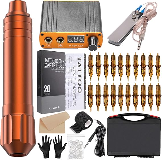 Motor Tattoo Machine Set All-in-one Machine Tattoo Equipment Lcd Screen Power Supply 20pcs Cartridge Stitch Pedal Motor Suitable For Beginners Set