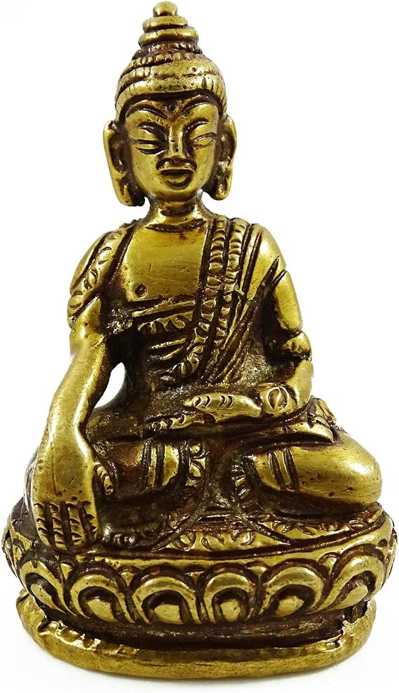 Tibetan Buddha Brass Statue Brass Golden Collectable Sculpture Garden Decor