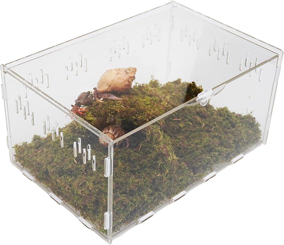 Hermit Crab Tank, Starter Cage Kit with 7 Inch Adjustable Climbing Toys and 3.5oz Substrate