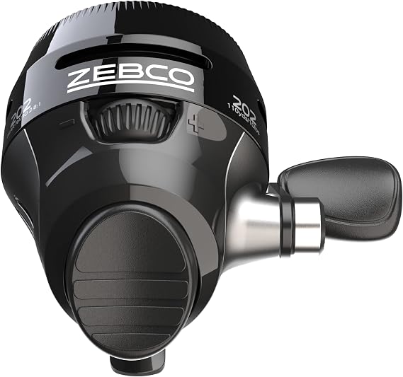 Zebco 202 Spincast Fishing Reel, Durable Fully Metal Gears, Adjustable Drag with Dial and Built-in Hook Holder, Size 30