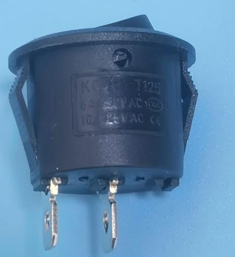 KCD1 20mm Black Round Mini Rocker Switche 10A 120V AC and 12Volt DC