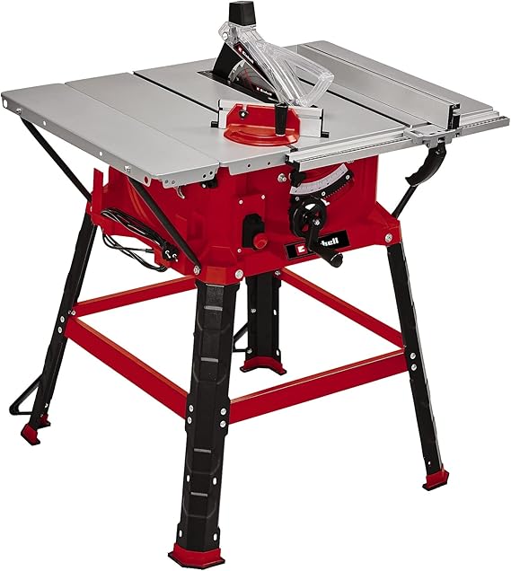 Einhell Table Saw 2200W with Base Frame, Single Bevel Circular Saw (to 45°) | Angle Stop (+/- 60°) For Mitre Cuts, Dust Extraction, Circular Bench Saw With Stand For Woodworking TC-TS 254 U