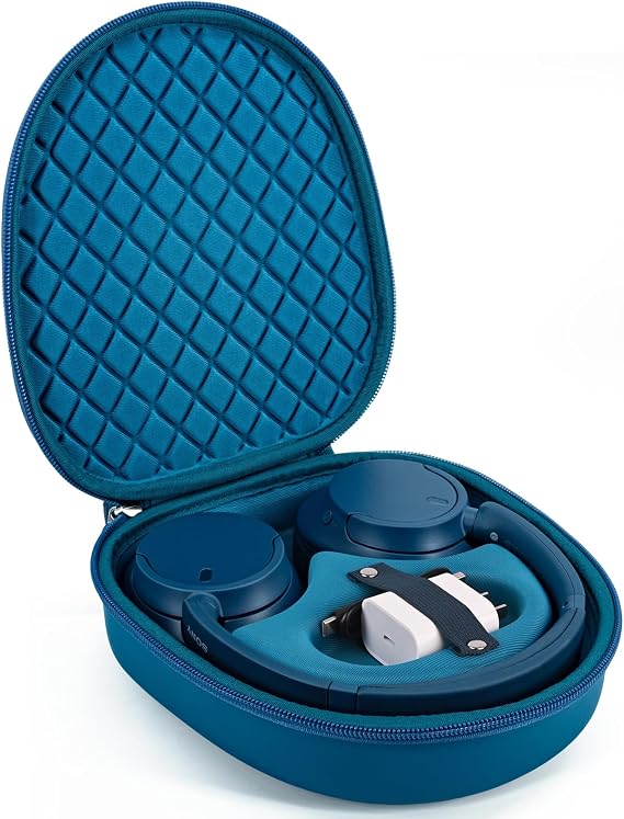 Hard Headphone Case for Sony WH-CH720N / Soundcore by Anker Q20i, Blue | Over Ear Headphone Portable Carrying Case, Headphone Storage Protective Case for Travel Home, Handle Strap
