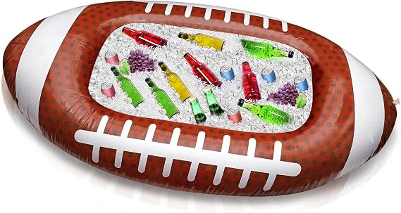 Erweicet Inflatable Football Cooler 1 PCS for Party BBQ Picnic Pool Party Supplies Buffet Luau Cooler,with a Drain Plug Inflatable Ice Bucket for Beer and Beverages