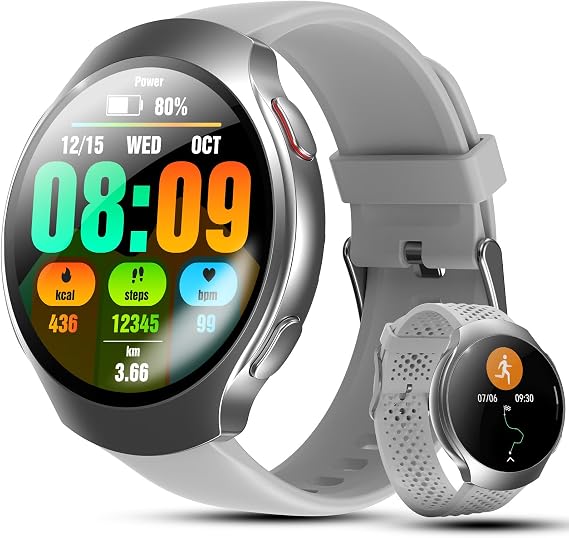 2026 AI Smart Watch with GPT, 1.43" AMOLED Corning 8H Display, Bluetooth Calls, GPS Route Tracking, 5ATM Waterproof, 150+ Sports Modes, Heart Rate Sleep Monitor, Fitness Smartwatch for Android iOS