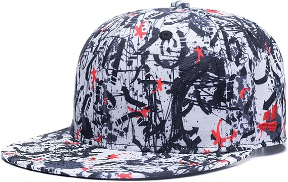 Quanhaigou Snapback Hat for Men Women,Hip Hop Style Colorful Flat Bill Hats Teens Adjustable Baseball Cap