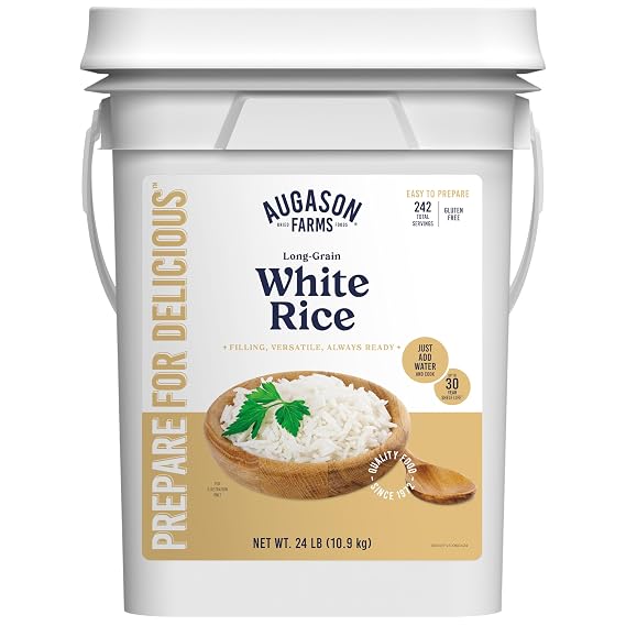Augason Farms Long-Grain White Rice Bucket