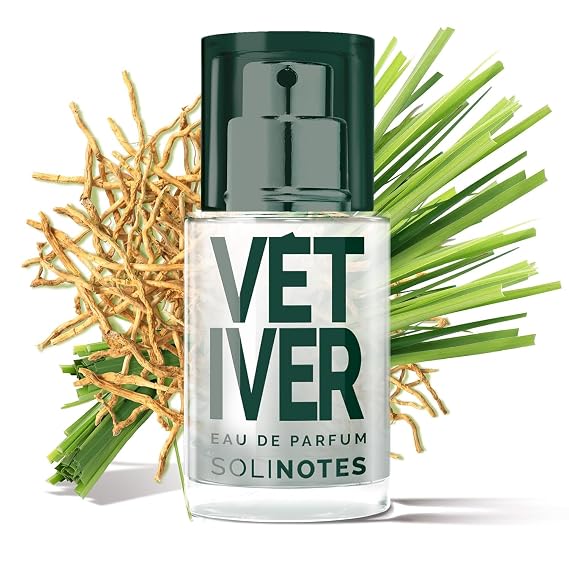 Solinotes Vetiver Eau de Parfum, Bergamot & Amberwood, Vegan, 15ml