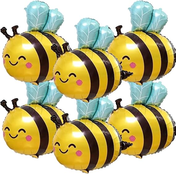 Bee Balloons 6PCS 31 Inch Honeybee Foil Balloon Set Party Decor