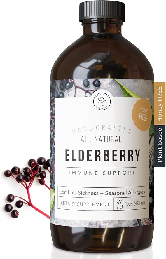 Rowe Casa Organics Honey-Free Elderberry with Antioxidants, Zinc, 16 Fl Oz