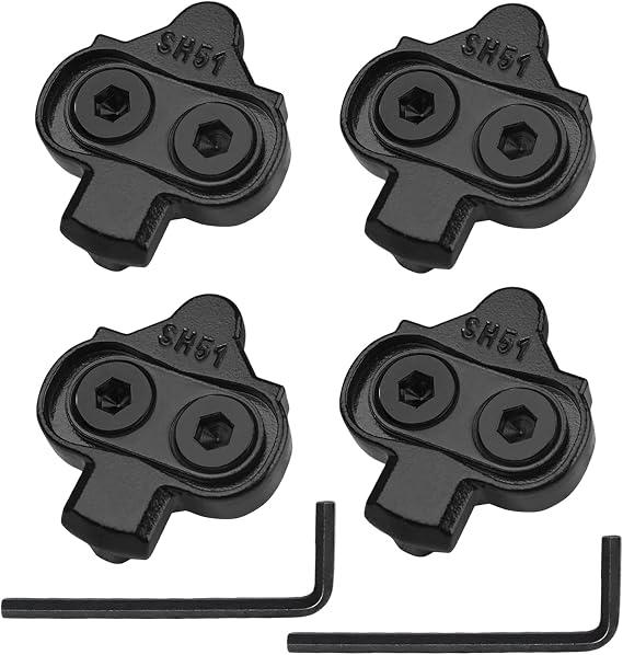 2 Pairs Bike Cleats Compatible with Shimano MTB SPD Pedals,SH56 Multi-Release & SH51 Single-Release Bike Cleats Replacement Part for SPD Cleats Cycling Shoes with 2 Hexagonal Wrenchs