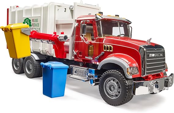 Bruder 02811 Mack Granite Side Loading Garbage Truck with Tilting Waste Bin