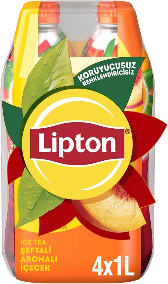 Lipton Ice Tea Peach Flavored Cold Tea Pet 4 x 1 L