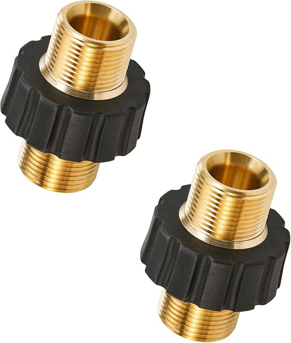 FIXFANS Pressure Washer Adapter Set, M22-14mm Male Fitting to M22-14mm Male Swivel, 5000PSI Pressure Washer Hose Thread Kit