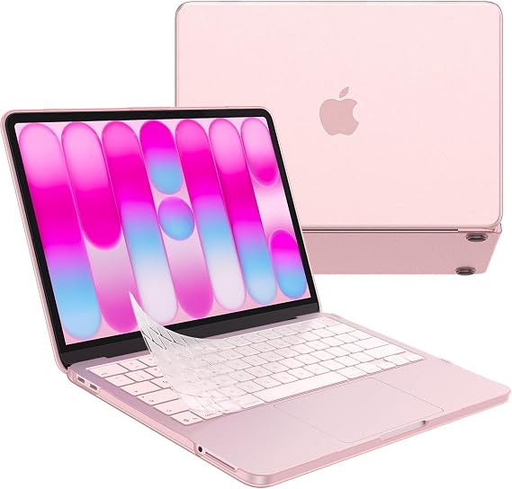 EooCoo for MacBook Neo Case 13 inch 2026, 100% Match Color, Blush Clear