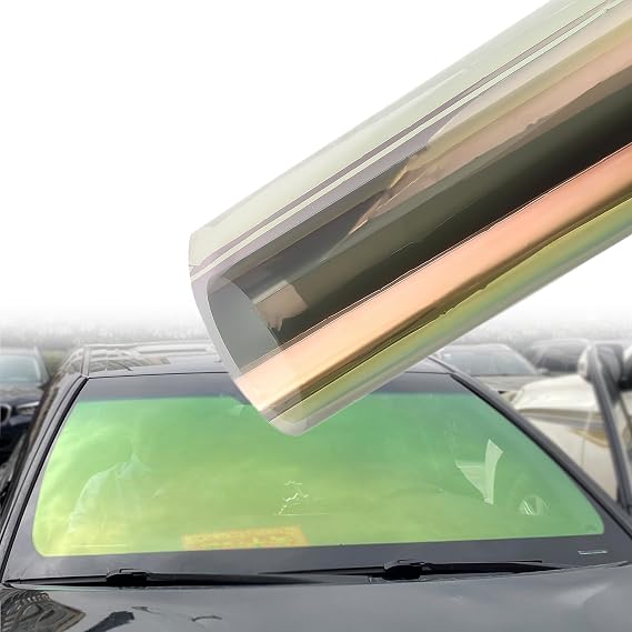 Green Red Chameleon Car Front Window Tint 58% VLT Window Tint Color Change Windshield Film Car Sun Shade Tints Solar Protection Film, 39.37" x 118.11"