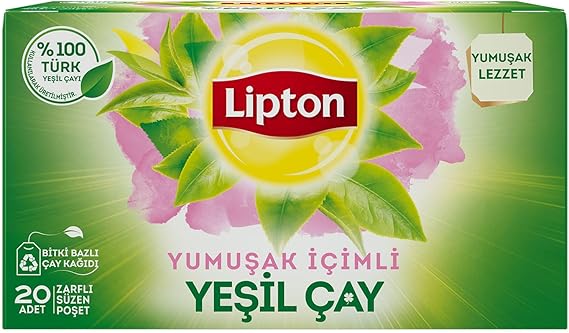 Lipton Soft Drinking Glass Straining Bag Green Tea 20 Pack, 20 g